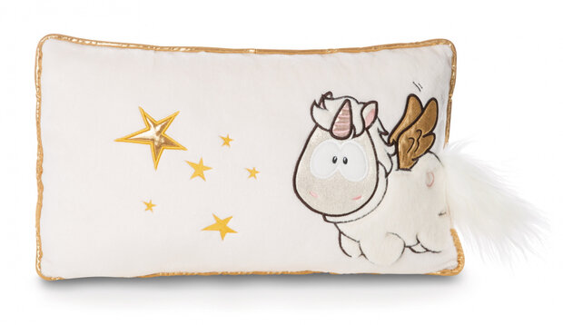 kussen Angelia junior 43 x 25 cm polyester goud/wit