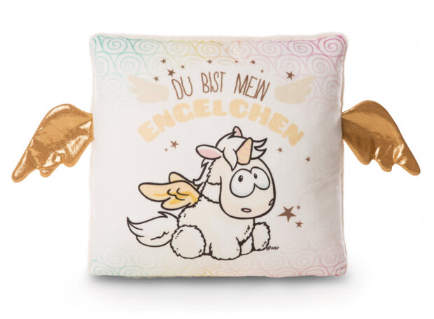 kussen Angelia junior 30 x 30 cm polyester goud/wit