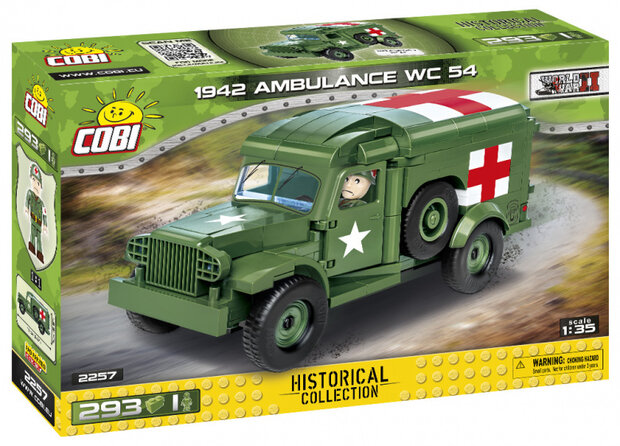 bouwset Dodge WC-54 ambulance donkergroen 294-delig