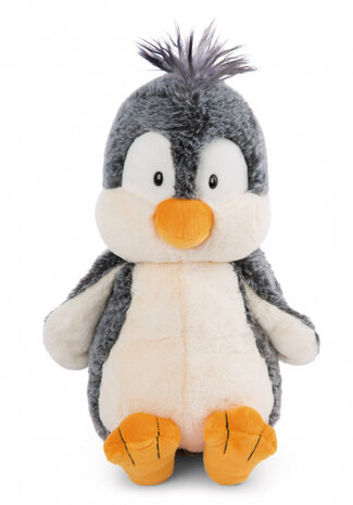 knuffel Penguin Icaak junior 25 cm pluche grijs/oranje