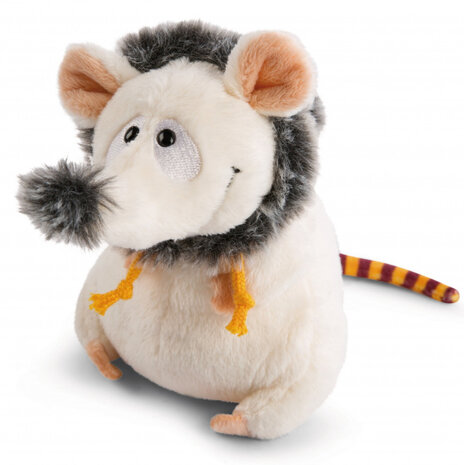 knuffel Muis Ruth junior 13 cm pluche grijs/beige