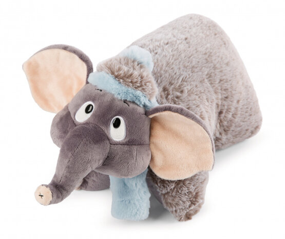 knuffelkussen Olifant junior 40 x 30 cm polyester grijs