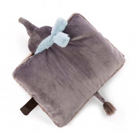 knuffelkussen Olifant junior 40 x 30 cm polyester grijs