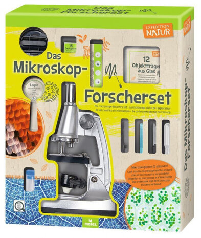 microscoopset 31,3 x 26,8 cm zilver/zwart 40-delig