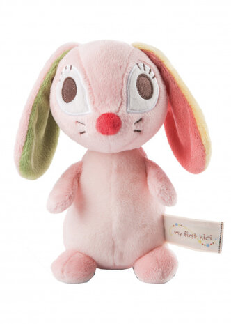 knuffeldier konijn 3D Hopsalie 17,5 cm pluche roze