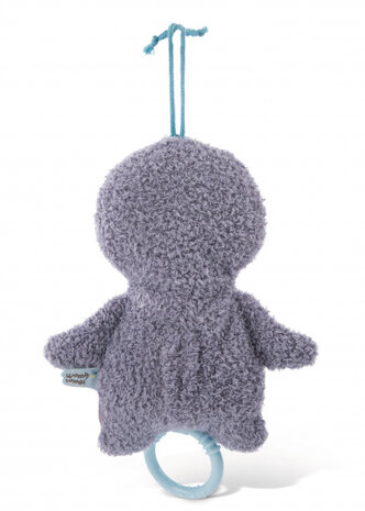muziekknuffel Watschili 2D pingu&iuml;n 18 cm pluche zwart