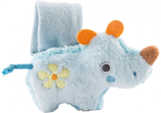 rammelaar Manuffi neushoorn 8,5 cm pluche blauw