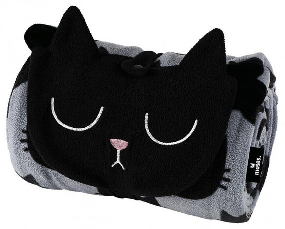 knuffeldeken Ed, the cat 120 x 160 cm polyester grijs