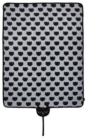 knuffeldeken Ed, the cat 120 x 160 cm polyester grijs