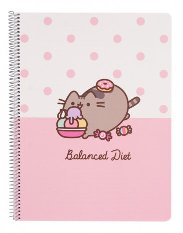 notitieboek Balanced Diet A4 gelinieerd roze 80 pagina&#039;s