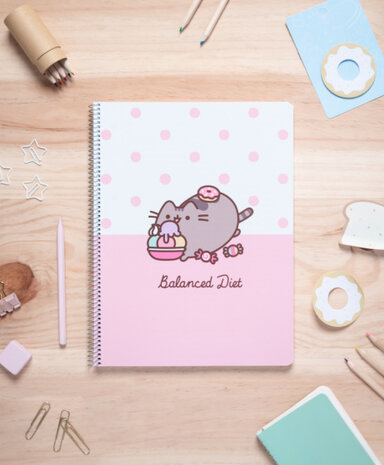 notitieboek Balanced Diet A4 gelinieerd roze 80 pagina&#039;s