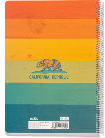 schrijfblok California Dreaming A4 ringband geruit