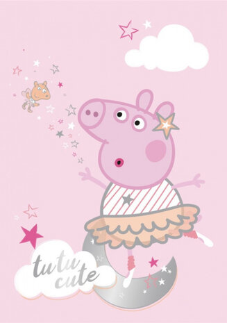 fleecedeken Peppa Pig junior 140 x 100 cm lichtroze