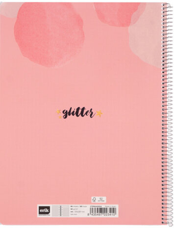 schrijfblok Glitter geruit 5 mm A4 papier roze/goud