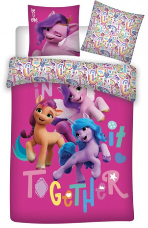 dekbedovertrek junior 140 x 200 cm microfiber roze