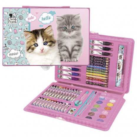 kleurset katjes meisjes 31 x 21,5 roze 68-delig