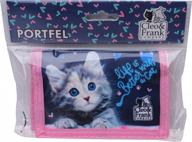 portemonnee meisjes 12 x 8 cm polyester blauw
