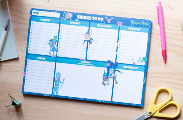 weekplanner Rick &amp; Morty A4 blauw 54 vellen