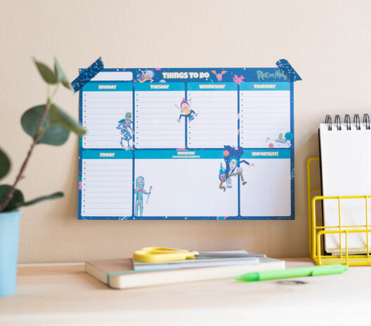 weekplanner Rick &amp; Morty A4 blauw 54 vellen