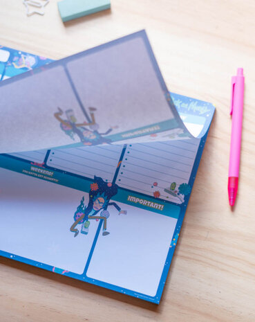 weekplanner Rick &amp; Morty A4 blauw 54 vellen