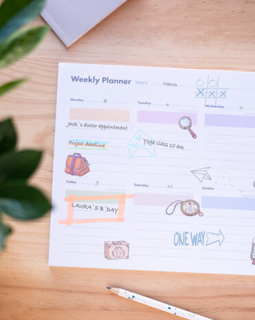 weekplanner Le Petit Prince A4 wit 54 vellen