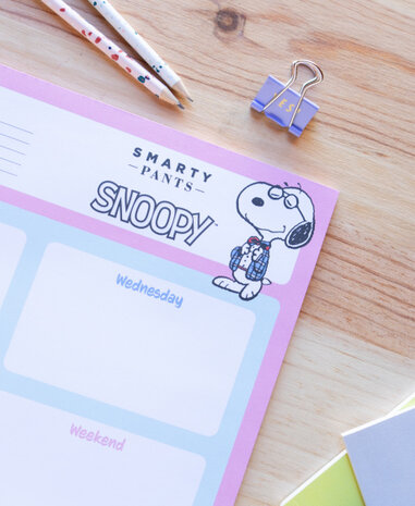 scheurkalender Snoopy A3 roze/wit 54 pagina&#039;s