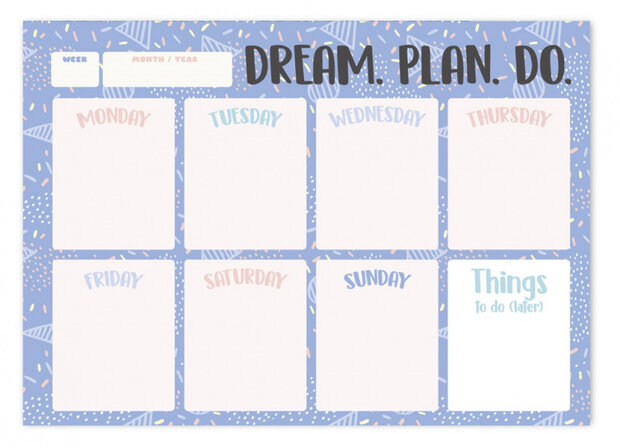 scheurkalender Amelie Blue A3 lichtblauw 54 pagina&#039;s