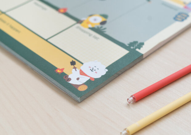 scheurkalender BT21 A3 beige/groen 54 pagina&#039;s