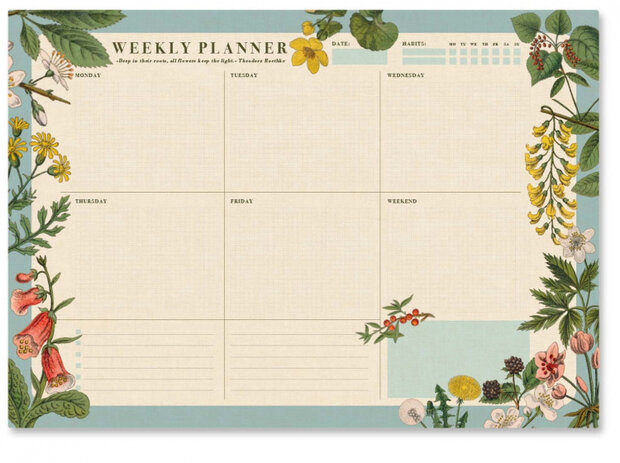 scheurkalender Botanical A3 beige/groen 54 pagina&#039;s