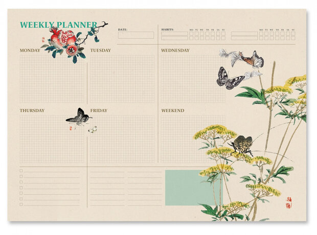 scheurkalender Japanese A3 beige 54 pagina&#039;s