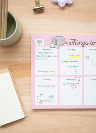 scheurkalender Pusheen A4 roze/wit 54 pagina&#039;s