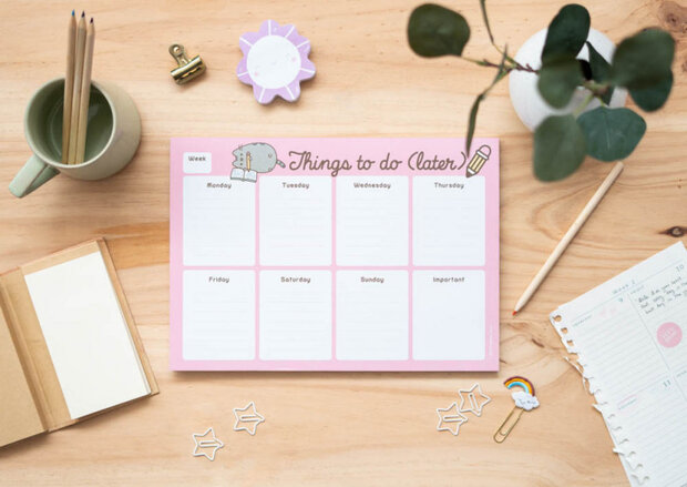 scheurkalender Pusheen A4 roze/wit 54 pagina&#039;s
