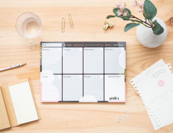 scheurkalender Glitter Gold A4 zwart 54 pagina&#039;s
