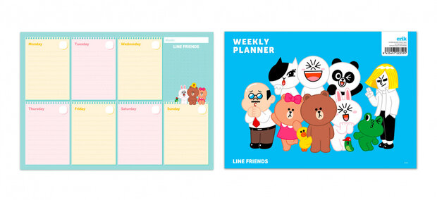 scheurkalender Line Friends A4 blauw 54 pagina&#039;s