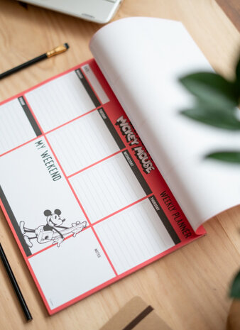 scheurkalender Mickey Mouse A4 rood/wit 54 pagina&#039;s