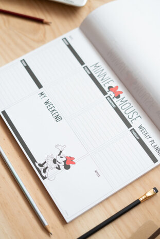 scheurkalender Minnie Mouse A4 zwart/wit 54 pagina&#039;s