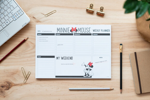 scheurkalender Minnie Mouse A4 zwart/wit 54 pagina&#039;s