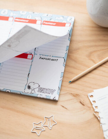 scheurkalender Snoopy A4 lichtblauw 54 pagina&#039;s