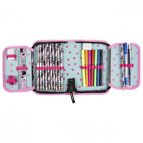 etui meisjes 20 x 13 cm roze 25-delig