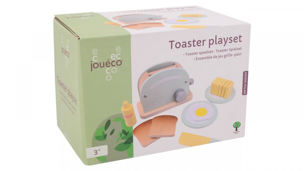 speelset Toaster junior 18,5 x 13 cm hout 6-delig