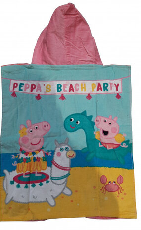 badponcho Peppa Pig junior 50 x 115 cm katoen roze
