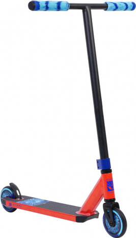 stuntstep Mini 1-4-8 junior voetrem zwart/rood