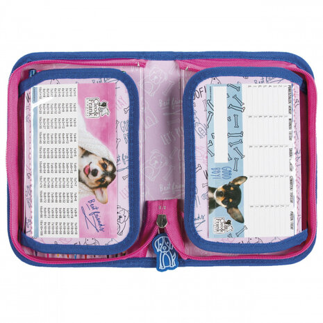 etui meisjes 20 x 13 cm roze/lichtblauw 25-delig