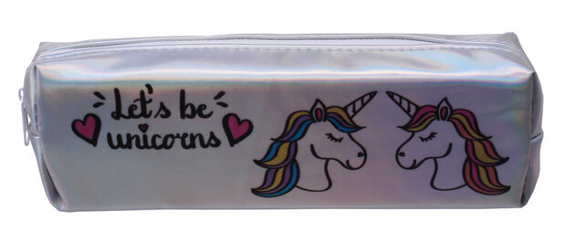 etui Let&#039;s Be Unicorns junior 22 cm polyester zilver