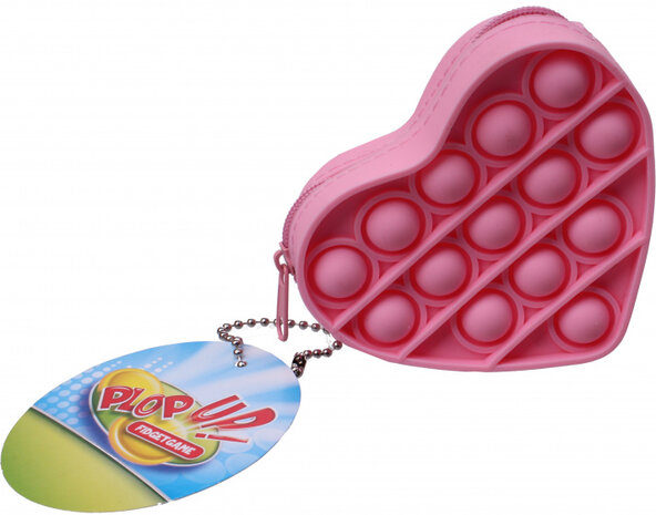 portemonnee fidget hart meisjes 3,5 x 9 x 8 cm roze