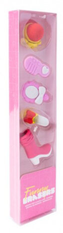gummen Beauty meisjes rubber roze 5 stuks