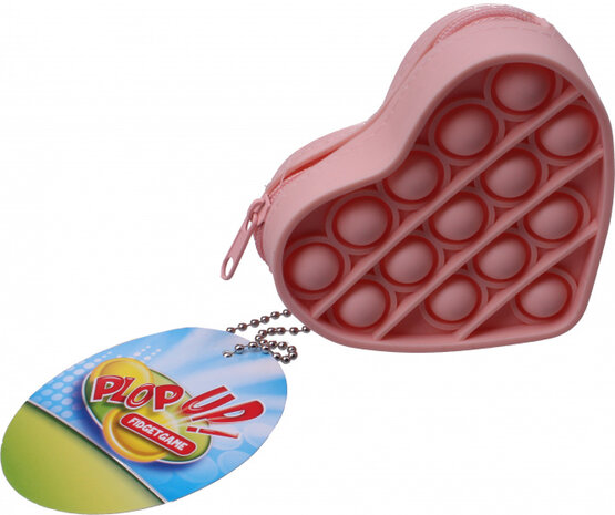portemonnee fidget hart meisjes 3,5 x 9 x 8 cm lichtroze