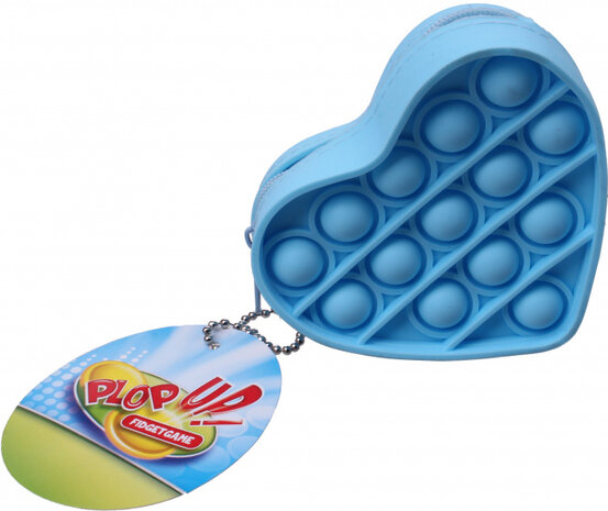 portemonnee fidget hart junior 3,5 x 9 x 8 cm blauw