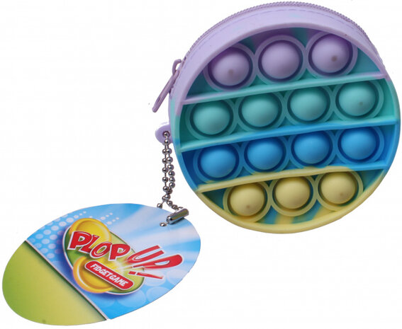 portemonnee fidget rond junior 8 x 3,5 cm lila/groen