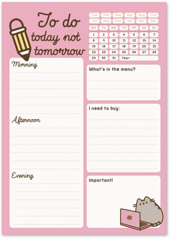 familieplanner Pusheen A5 papier roze/wit 54 vellen